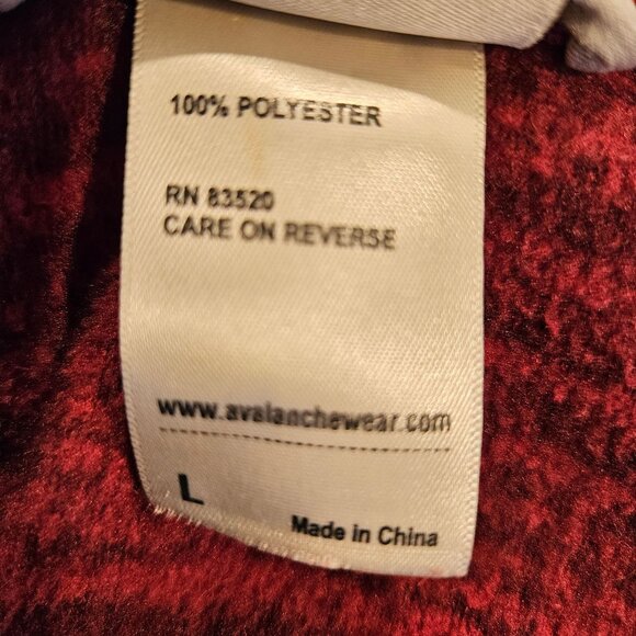 Avalanche Womens L Red Quarter-Zip Pullover fleece Zipper Pockets Thumbholes - Picture 9 of 11